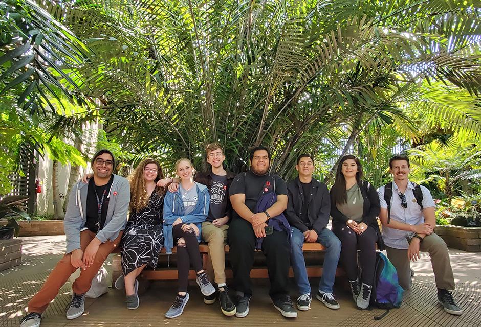 LBCC Anthropology Student Association field trip photo in a garden