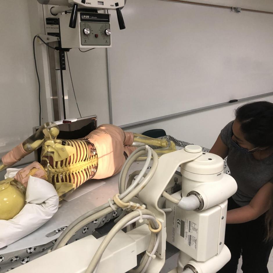 A DMI student working in the lab.