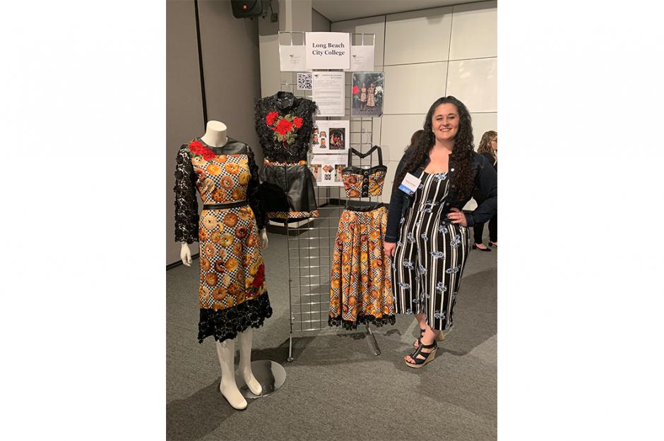 LBCC Fashion student, Becky Annella at the awards banquet for CFA awards.