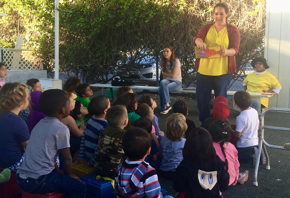 EMM visiting LBCC Child Development Center