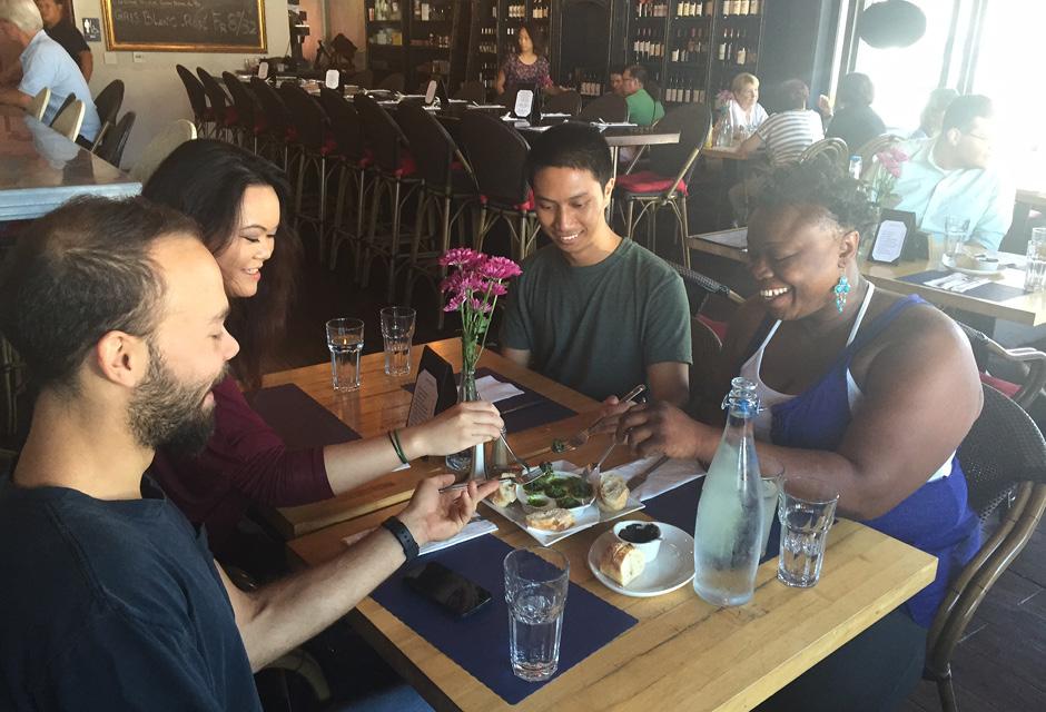 LBCC French Club Students dining at La Creperie