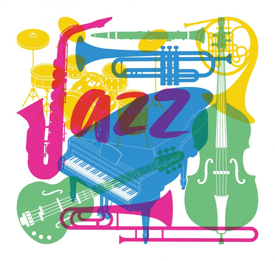 Poster design for jazz music band, a jazz record, jazz music concert, jazz orchestra.