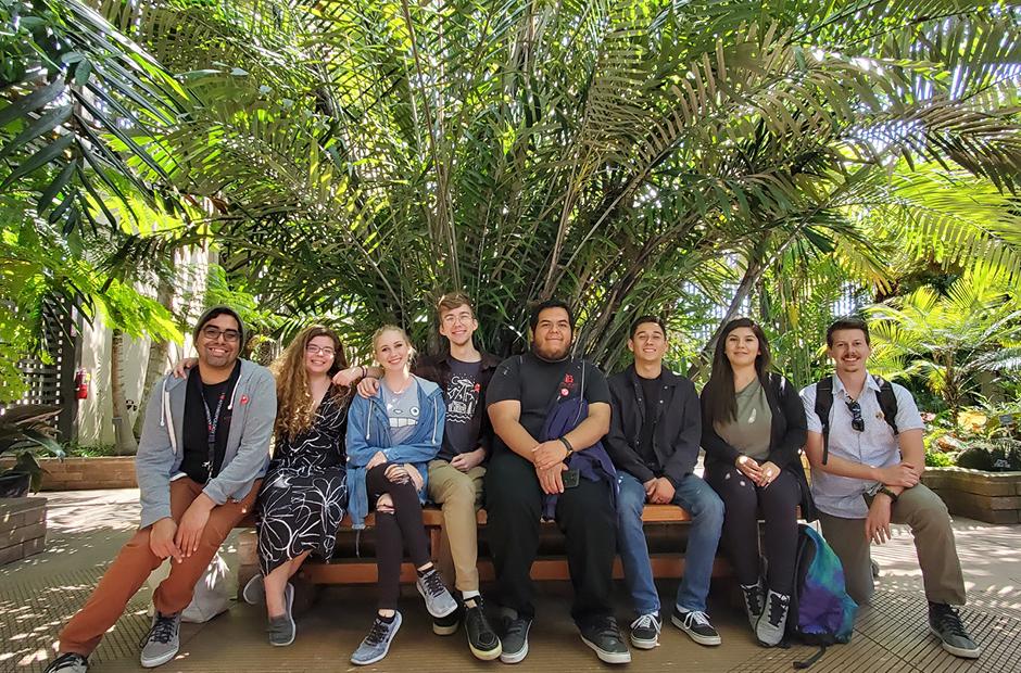 LBCC Anthropology Student Association field trip photo in a garden