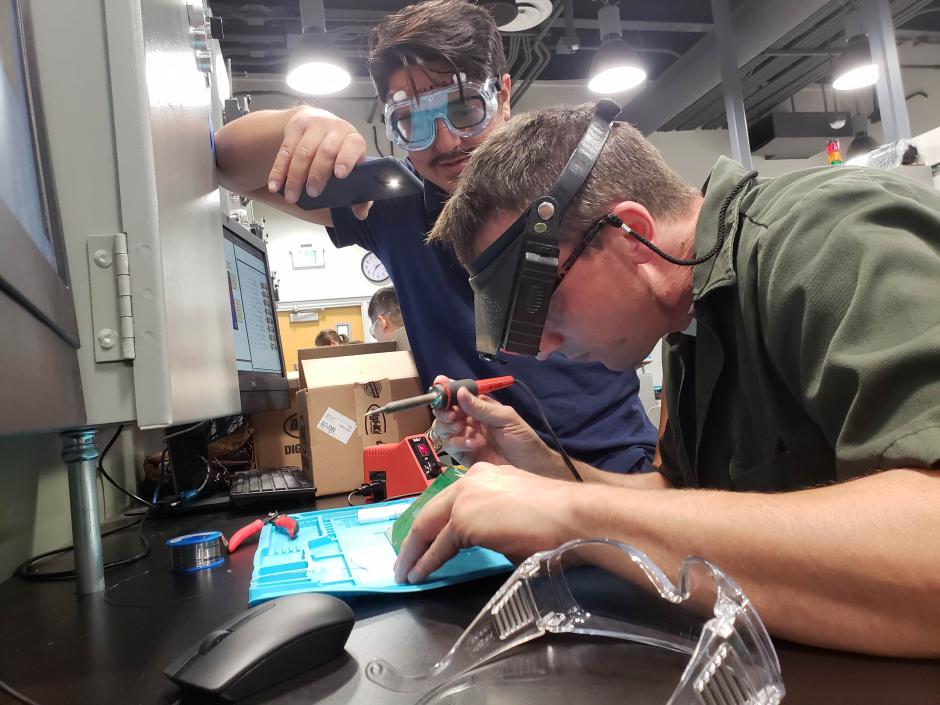 LBCC Students working on project in Electrical Technology Lab