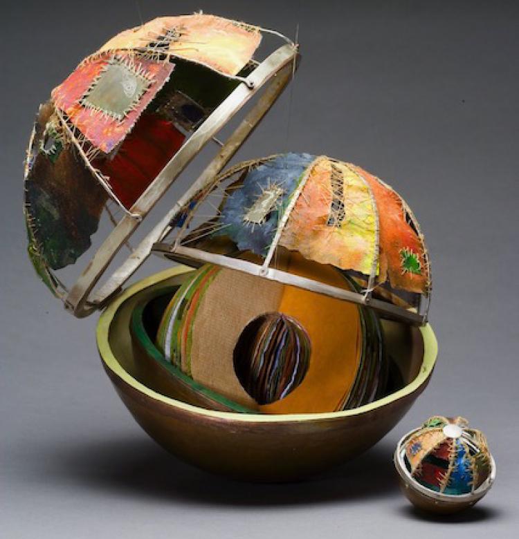 Jill Redman, Matrushka Balls, Fabricated sterling, canvas, paint