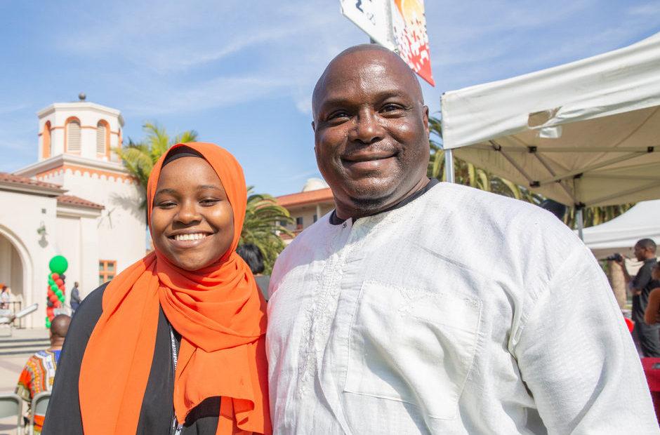 An LBCC student and her family at the Black Heritage kickoff celebration.