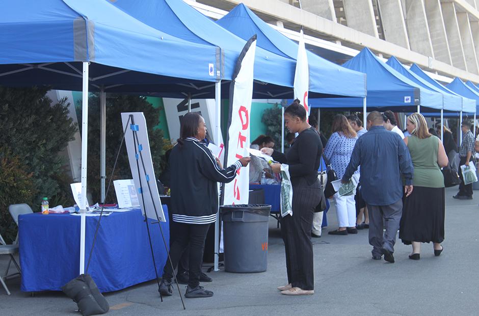 Tents at job fair