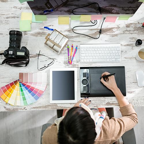 Graphic designer's workplace