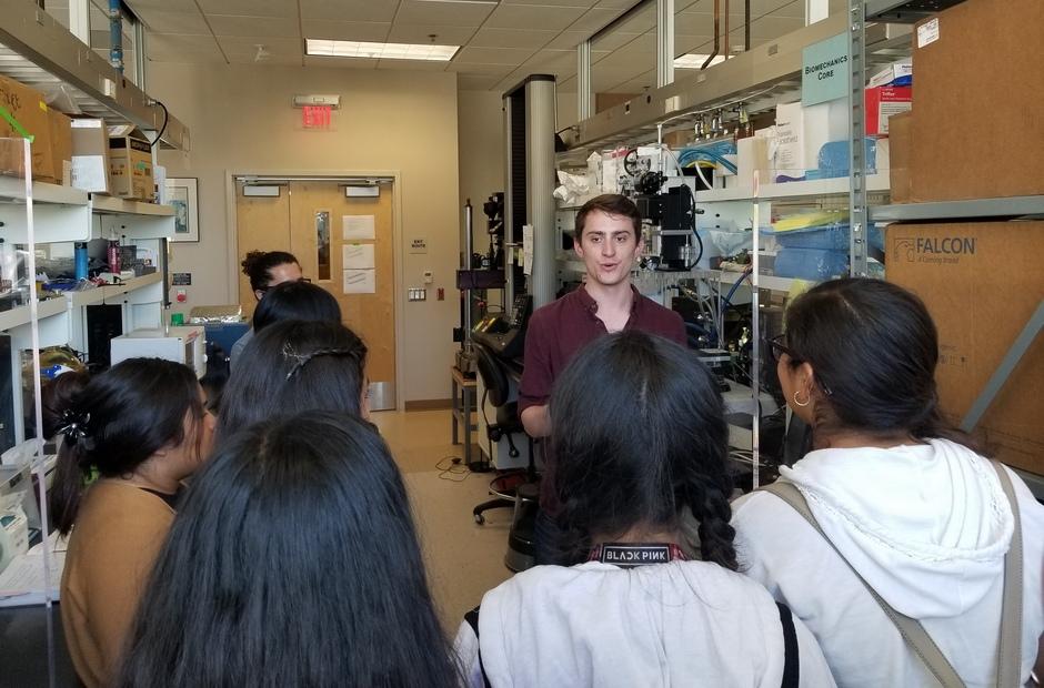 Upward Bound students in a lab.